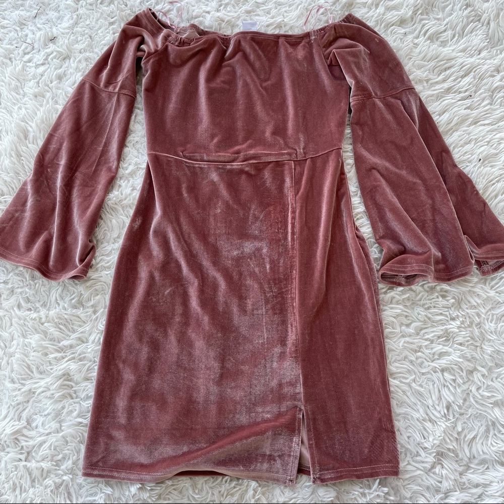 Pink velvet urban dress
